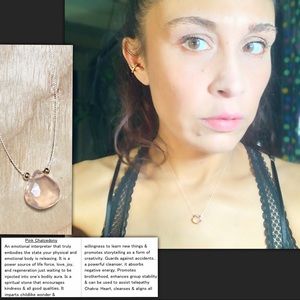 Pink Chalcedony Floating Pendant Necklace